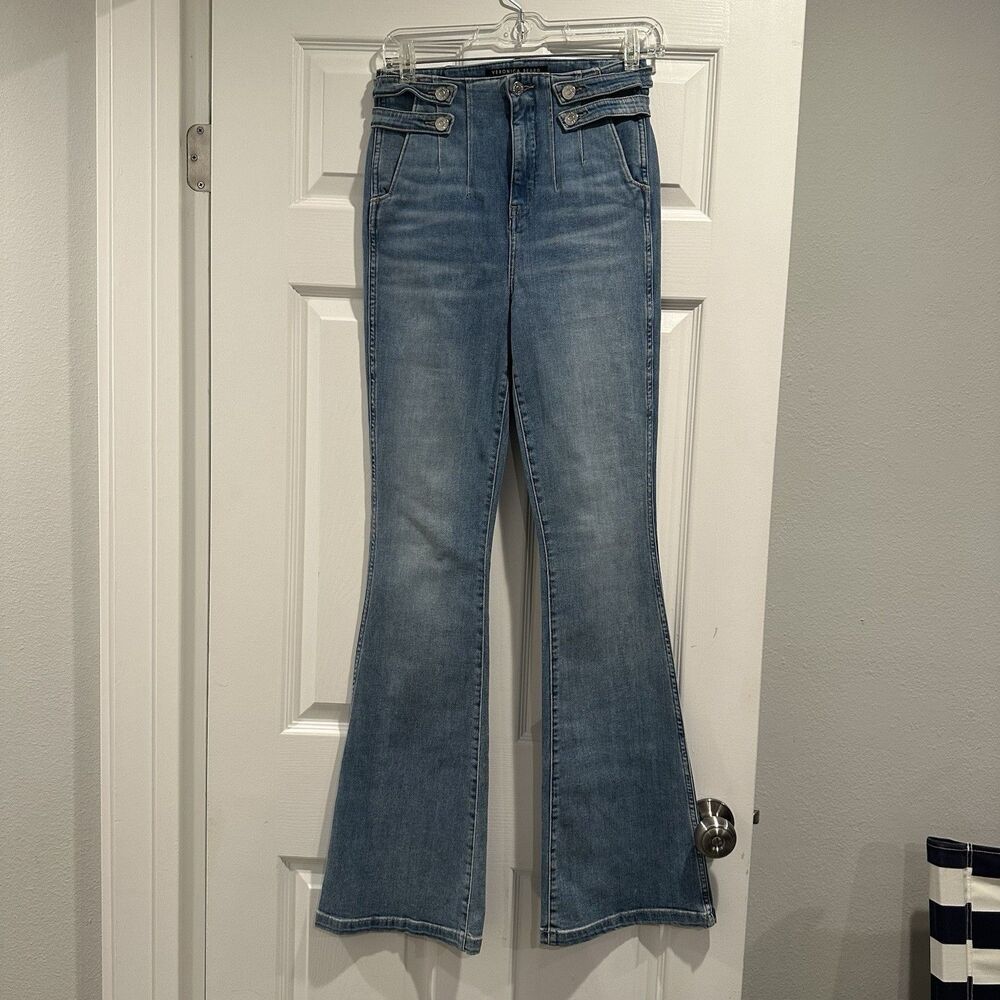 Veronica Beard Women’s Beverly Skinny Flare High Rise Jeans Bright Blue Size 26